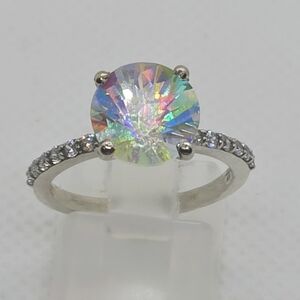 NWOT Portuguese Cut Rainbow Mystic Topaz Ring